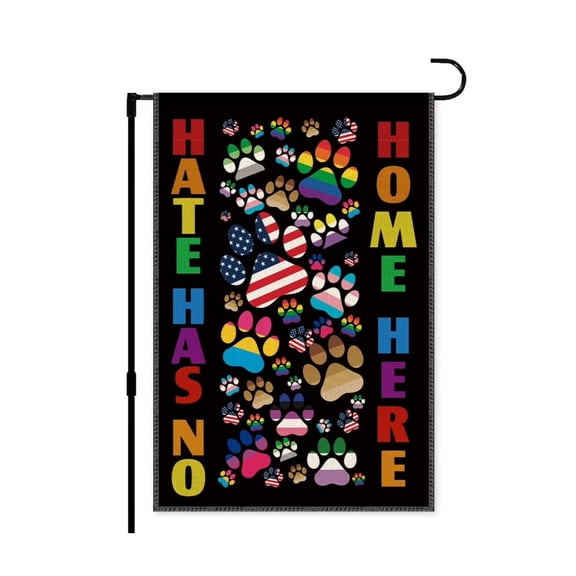 Hate Has No Home Here Welcome Garden Flag Gifts, Double Sided Farmhouse Lawn Outdoor Decor Yard Flags for LGBTQ Lesbian Gay Transgender, LGBTQ BLM Feminism Sign, Pride Garden Flag Gifts