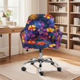 thumbnail image 2 of Whosucclay Plumeria Hibiscus Palm Leaf Print Curved Back Chair Cover High Elasticity Universal Armchair Cover Modern Anti Wrinkle Accent Dining Chair Cover for Living Room Banquet, 2 of 7