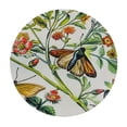thumbnail image 2 of ARISTURING Floral and Birds Tablecloth Round Watercolor Flower Table Cloth Washable Farmhouse Spring Summer Butterfly Tablecloth For Kitchen Holiday Room Picnic Indoor Outdoor Party Decoration White, 2 of 7