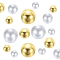 thumbnail image 1 of Uxcell 300Pcs Perla Falsa para Manualidades, Perlas Redondas Sin Agujero de 8/14/20mm, Blanco/Dorado, 1 of 5