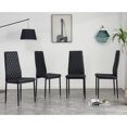 thumbnail image 5 of Kepooman 5 Piece Kitchen Dining Table Set, Glass Kitchen Table with 4 PU Chairs, Dining Table Set for 4, Black, 5 of 11