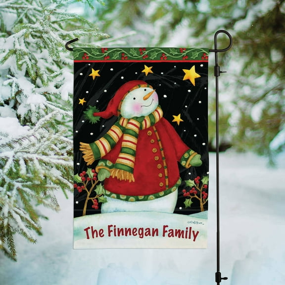 Debi Hron Personalized "Snowman" Garden Flag