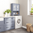 thumbnail image 4 of Yaheetech Toilet Storage Cabinet with 1 Open Shelf, Gray, 4 of 9