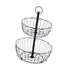thumbnail image 4 of cesta de frutas,Soporte de cesta de fruta de metal de 2 niveles para encimera,Portafrutas Cuenco extraíble Bandeja desmontable,Cesta de alambre para frutas y verduras de 2 capas,Organizador de, 4 of 8