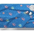 thumbnail image 2 of Soimoi Blue Japan Crepe Satin Fabric Dots & Crab Ocean Print Sewing Fabric Yard 44 Inch Wide, 2 of 3