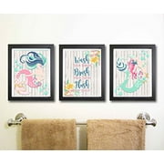 Silly Goose Gifts Beautiful Mermaid Bathroom Wall Art Decor (Set of Three)