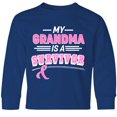 thumbnail image 3 of Inktastic My Grandma is a Survivor Breast Cancer Awareness Long Sleeve Youth T-Shirt, 3 of 5