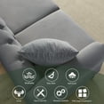 thumbnail image 3 of Holaki 79" Chesterfield Sofa Grey Velvet for Living Room, 3 Seater Sofa Tufted Couch with Rolled Arms and Nailhead for Living Room, Bedroom, Office, Apartment, two pillows, 3 of 8