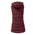 thumbnail image 5 of Long Puffer Vest Women 2025 Hooded Quilted Vests Winter Warm Sleeveless Lightweight Outerwear Jacket With Pockets Wine 2XL, 5 of 9