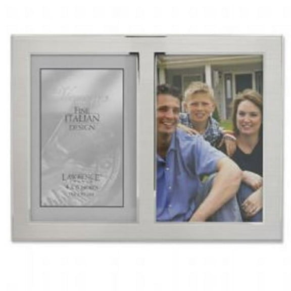 4 x 6 in. Two Tone Triple Opening Panel Picture Frame, Silver