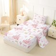 thumbnail image 2 of Manfei Girls Kawaii Ribbon Bow Butterflies Twin Sheet Sets 3pcs,Kids Teens Dreamy Princess Castle Bedding,Ultra Soft Home Decor, 2 of 5