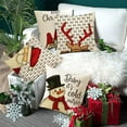thumbnail image 4 of Scritism Christmas Pillow Covers 18x18 Set of 4 Holiday Santa Snowman Pillow Cases Xmas Outdoor Decoration Deer Gnome Farmhouse Christmas Throw Pillow Case Cushion for Home Indoor Sofa Couch Decor, 4 of 5