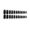 thumbnail image 3 of 24 Uds uñas postizas negras sólidas cabeza plana larga estilo dulce Prensa en uñas usables, 3 of 3