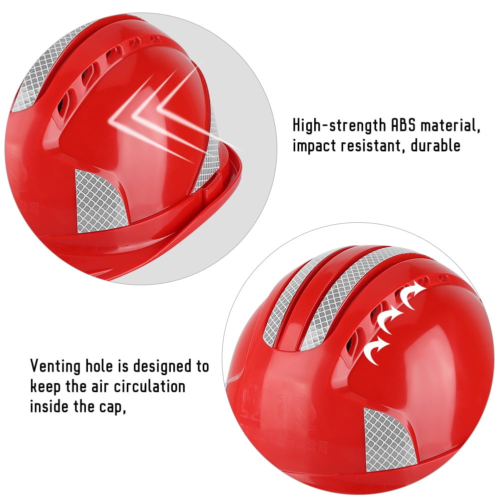 Construction Site Protective Cap Ventilate ABS Hard Hat Reflective