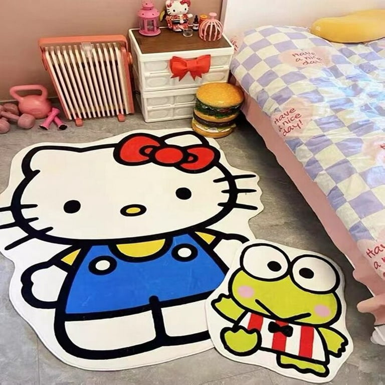 Kawaii Hello Kitty Floor Mat Anime Kt Cat Pochacco Plush Rug Soft Car  Cushion Girl Heart Cute Bedroom Non-Slip Carpet Room Decor