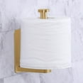 thumbnail image 2 of Januofit Toilet Paper Holder Self Adhesive Kitchen Washroom Adhesive Toilet Roll Holder No Drilling for Bathroom Stick on Wall Stainless Steel Brushed (Gold), 2 of 6