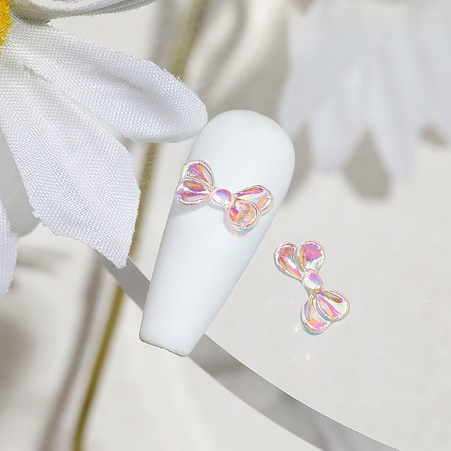 Fiudx Joyas para Uñas, Diseño de Lazo Tridimensional, Accesorios de Manicura Espectaculares, Decoración Elegante para Uñas, Decoración de Uñas Diy, Amantes de Las Uñas a La Moda, Set de Resina de Alt