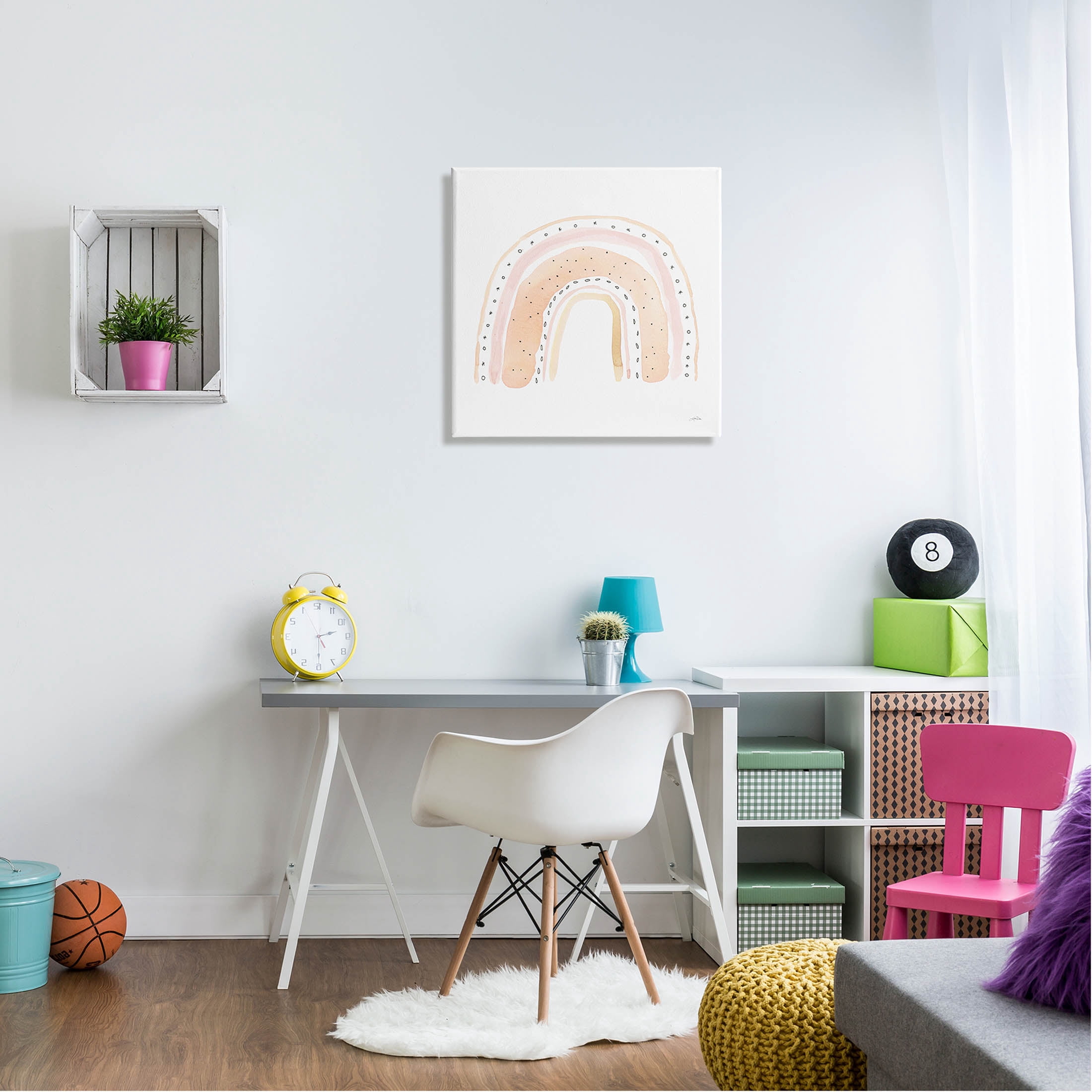 Stupell Industries Pastel Rainbow Patterned Doodle Stripes Graphic Art Gallery Wrapped Canvas Print Wall Art, Design by Katrina Pete