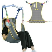 EZ Assistive Universal Full Body Hoyer Lift Sling, Patient Lift Sling with Mesh Fabric for Transfer Aids, Toileting Sling, 500lbs Weight Capacity (Large)