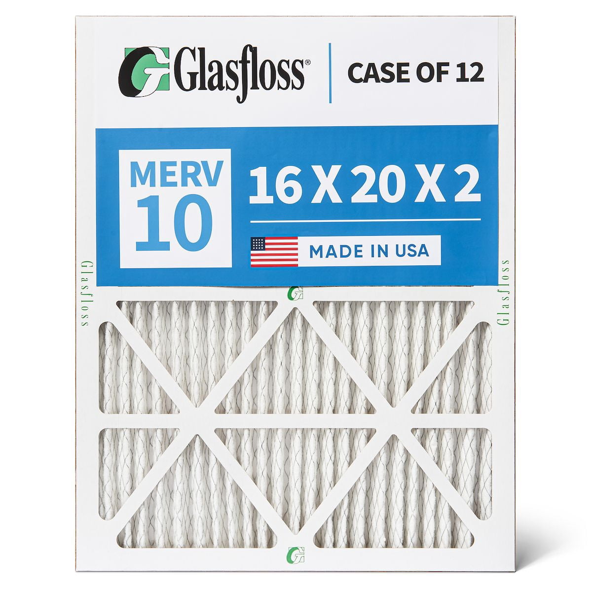 Glasfloss 16x20x2 MERV 10 Furnace Filter (12 Pack)