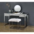 thumbnail image 2 of ACME Myles Vanity Set with USB Port in Antique White and Chrome Metal, 2 of 7