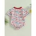 thumbnail image 4 of Binpure Baby Boys Summer Jumpsuit,Newborn Infant Casual Letter Print Short Sleeve Romper for 0-18 Months, 4 of 6