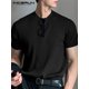 thumbnail image 2 of INCERUN Tops 2024 estilo coreano nuevo diseño de cuello redondo para hombres nicho camiseta casual masculina rayas sólidas camisetas de manga corta S-5XL, 2 of 5