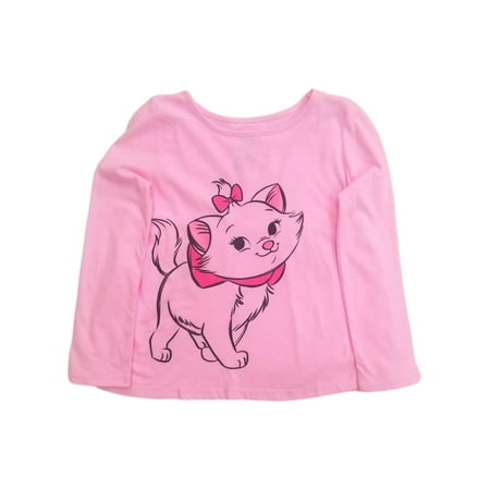 Disney Aristocats Infant Toddler Girls Pink Sparkly Marie Tee Shirt T-Shirt 12M