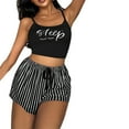 thumbnail image 1 of Gibobby Pijamas mujer invierno Conjunto de pijamas para mujer, pijamas de talla grande para mujer, pijamas informales, pantalones cortos con tirantes de encaje para mujer(Negro,M), 1 of 5