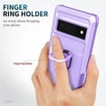 thumbnail image 5 of SaniMore for Google Pixel 7 Pro Multi-Functional Case, 3-Layer Protection Magnetic Cover Support Car Mount & 360° Rotatable Metal Ring Kickstand Full Body Shockproof Protective Shell, Purple, 5 of 8