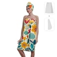 thumbnail image 2 of Colevkie 2 Pieces Bath Wrap Set Bath Skirt & Shower Cap for Women Beach Towel Hair Drying Cap Adjustable Quick Drying for Bathroom Sauna Hotel Travel Portable Printed Colorful Florals Pattern, 2 of 8