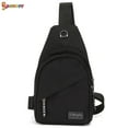 thumbnail image 2 of Spencer Small Sling Bag for Men Women - Crossbody Chest Shoulder Backpack Water Resistant Travel Bag With Earphone Hole for Gym Travel Hiking (11.8"*6.7"*2.4", Black), 2 of 8