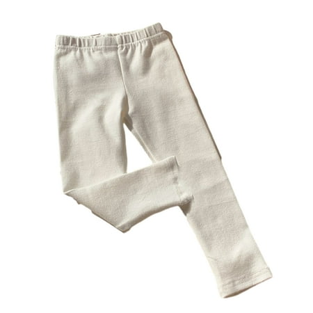 

LYMAYTER Baby Girls Leggings Pants Toddler Elastic Waist Stretch Trousers Kids Solid Color Bottoms Pants for 6 Months-10 Years