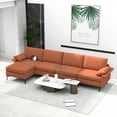 thumbnail image 2 of Costway Modern Modular L-shaped Sectional Sofa w/ Reversible Chaise & 4 USB Ports Red, 2 of 11