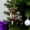 thumbnail image 5 of Desaam Deer Christmas Tree Ornament, 3.14 in, Jewel-Like Details with Gold Hanging Cord, 5 of 5