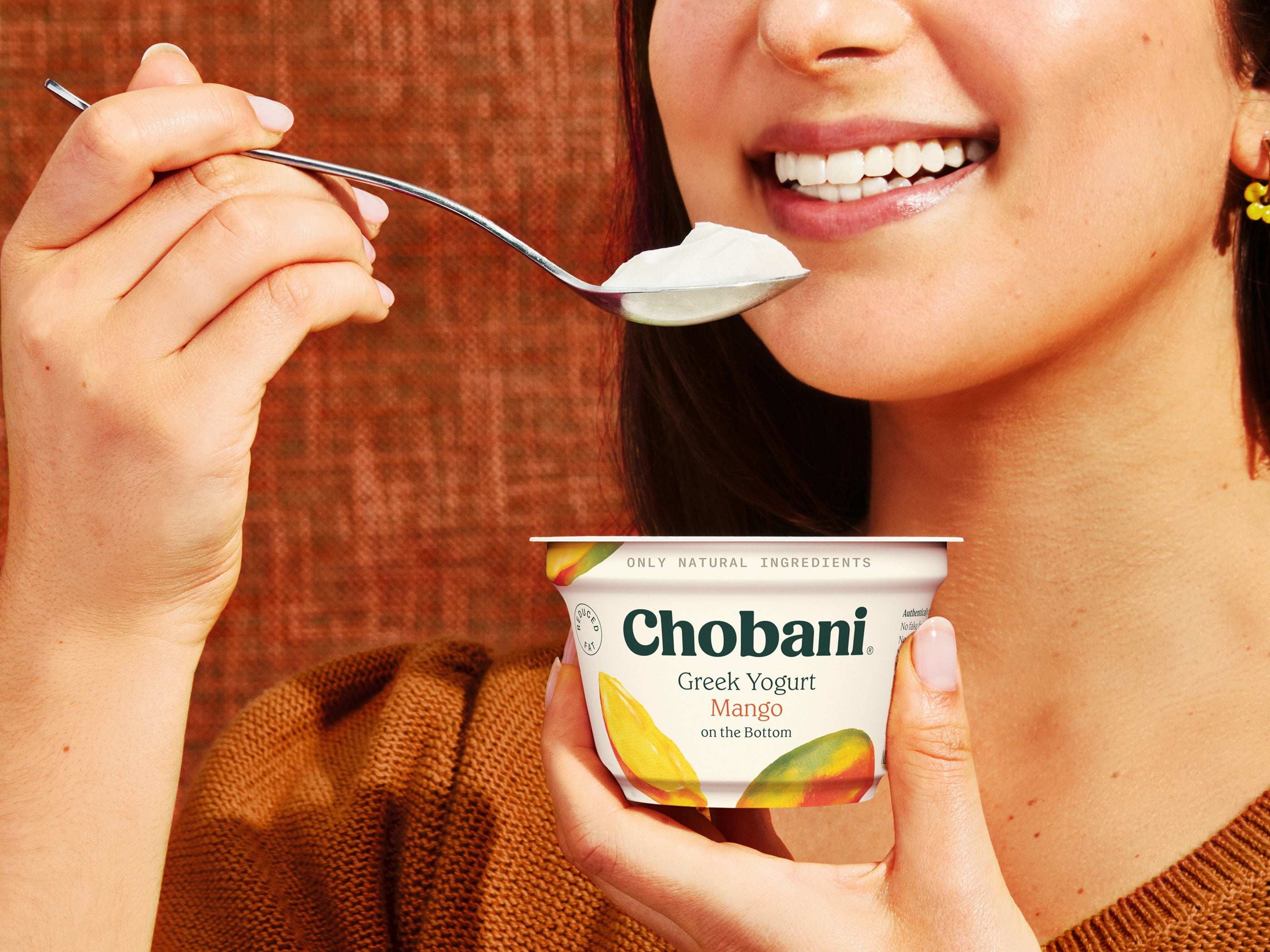 Chobani Low-Fat Greek Yogurt Mango on The Bottom 5.3 oz Cup
