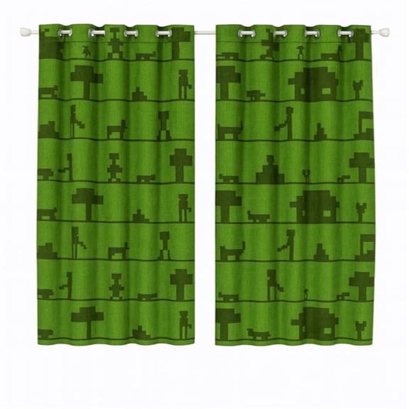 Minecraft Room Darkening Window Panels for Kids 2 Panels - 41" (W) x 63" (L)