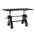 thumbnail image 3 of 60 Inch Dining Table, Black, Wood, Metal, Rectangular, Industrial Kitchen Cafe Bistro Hospitality Restaurant, Modern HB36035, 3 of 12