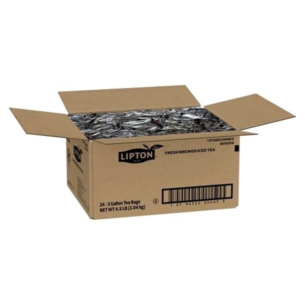 Lipton Black Iced Tea Bags, 3 Gallon Brew Size, 24 Count, 4.5 lb Case