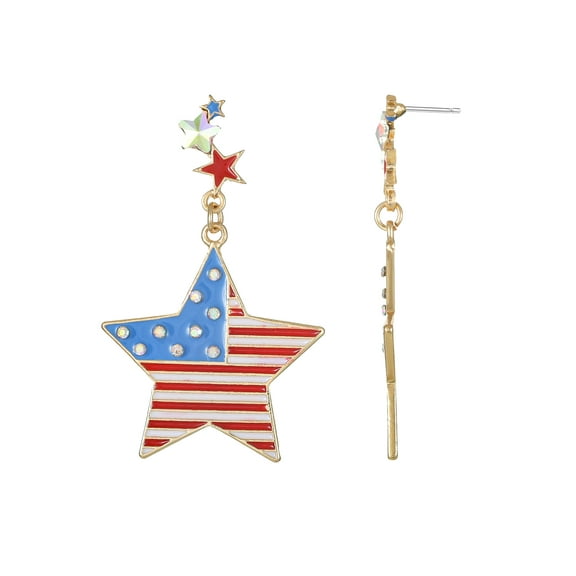 Way to Celebrate Americana Patriotic Star Drop Earrings