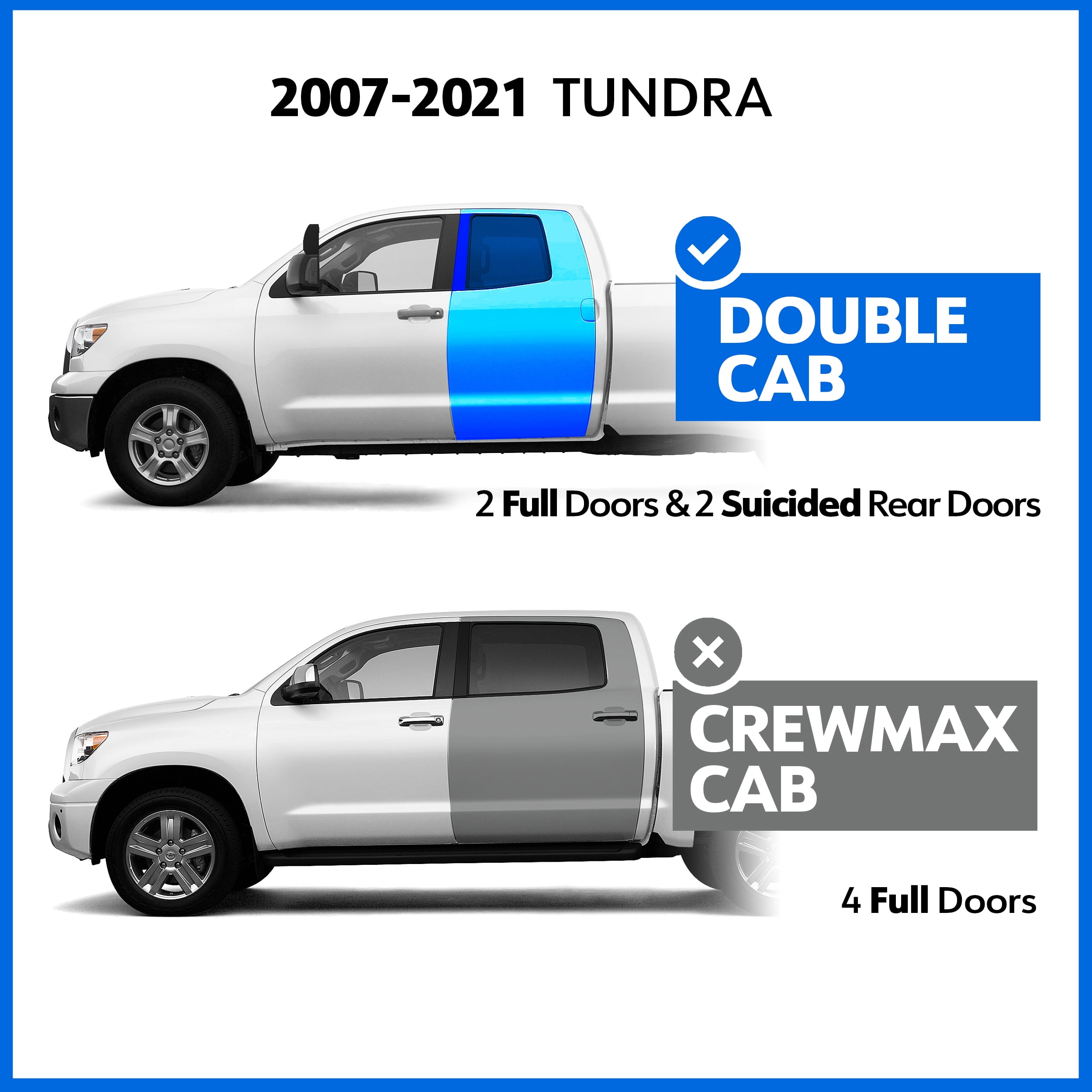 Tyger Auto LanderX Running Board Compatible with 2007-2021 Toyota Tundra | Double Cab | TG-LX3T84768 | Drop Step Side Step Rail Nerf Bars
