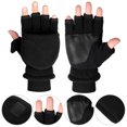 thumbnail image 4 of Women Men Thicken Driving Cycling Warm Convertible Touch Screen Gloves Sport Mittens Fingerless Gloves GREY L, 4 of 8