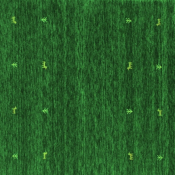 Ahgly Company Indoor Square Abstract Green Contemporary Area Rugs, 6' Square