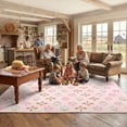 thumbnail image 5 of CHAKME 5'x7' Washable Non Slip Area Rug Ultra Soft Floral Carpet Living Room Large Vintage Green American Country Flower Rugs Distressed Retro Farmhouse Floor Mat, Pink Green, 5 of 7