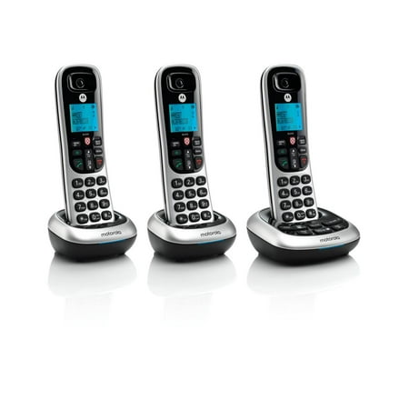 Motorola - MOTO-CD4013 Expandable Cordless Phone System with Digital Answering System - Black