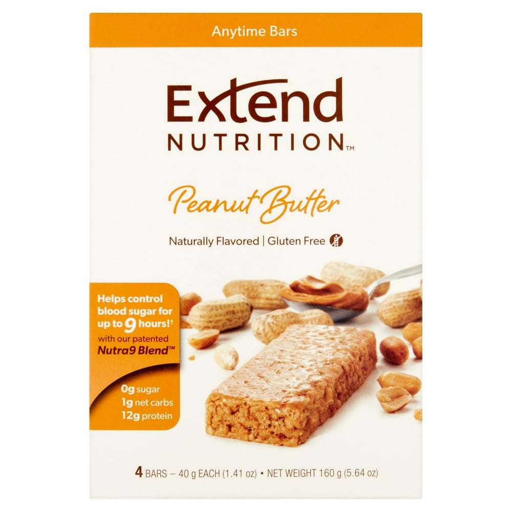 Extend Nutrition Bar, Peanut Butter, 12g Protein, 4 Ct