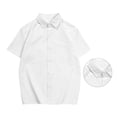 thumbnail image 2 of Camisa con botones para hombre, manga corta, informal, holgada, camisa blanca con botones para verano, escuela, fiesta diaria, camisa de manga corta XL, 2 of 12