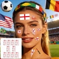 thumbnail image 1 of Tatuajes temporales de banderas de la Copa del Mundo para la cara, pegatinas para fiestas de fútbol 2026, banderas nacionales impermeables, fácil de aplicar, pack de 10, 1 of 5