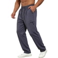 thumbnail image 7 of IhhxPro Men's Casual Pants Summer Joggers with Pockets Quick Dry Loose Fit Drawstring Lightweight Breathable Cotton Straight Leg for Outdoor Travel Hiking XXS-XL, 7 of 7