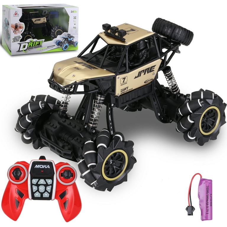 4WD Remote Control Car All Terrains Electric Toy Off Road RC Monster Truck for Boys Kids and Adults Gold